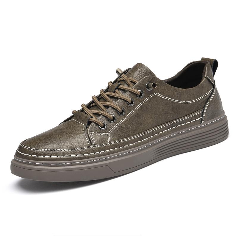 Men s Retro Low-Top Skate Shoes - Thick Sole, Casual Fashion Sneakers 43 хаки