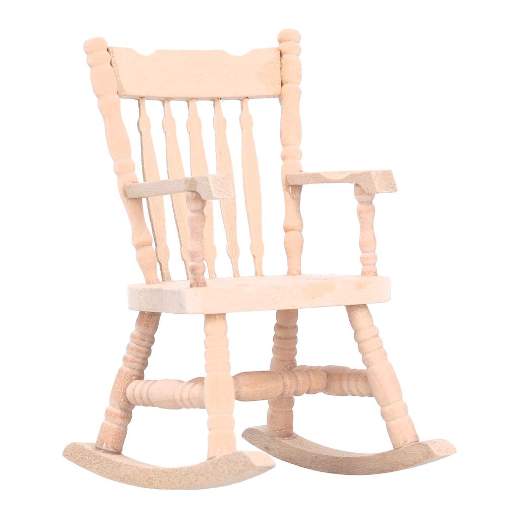 1:12 Miniature Rocking Chair Cute Wood Rocker Furniture Toy Accessories