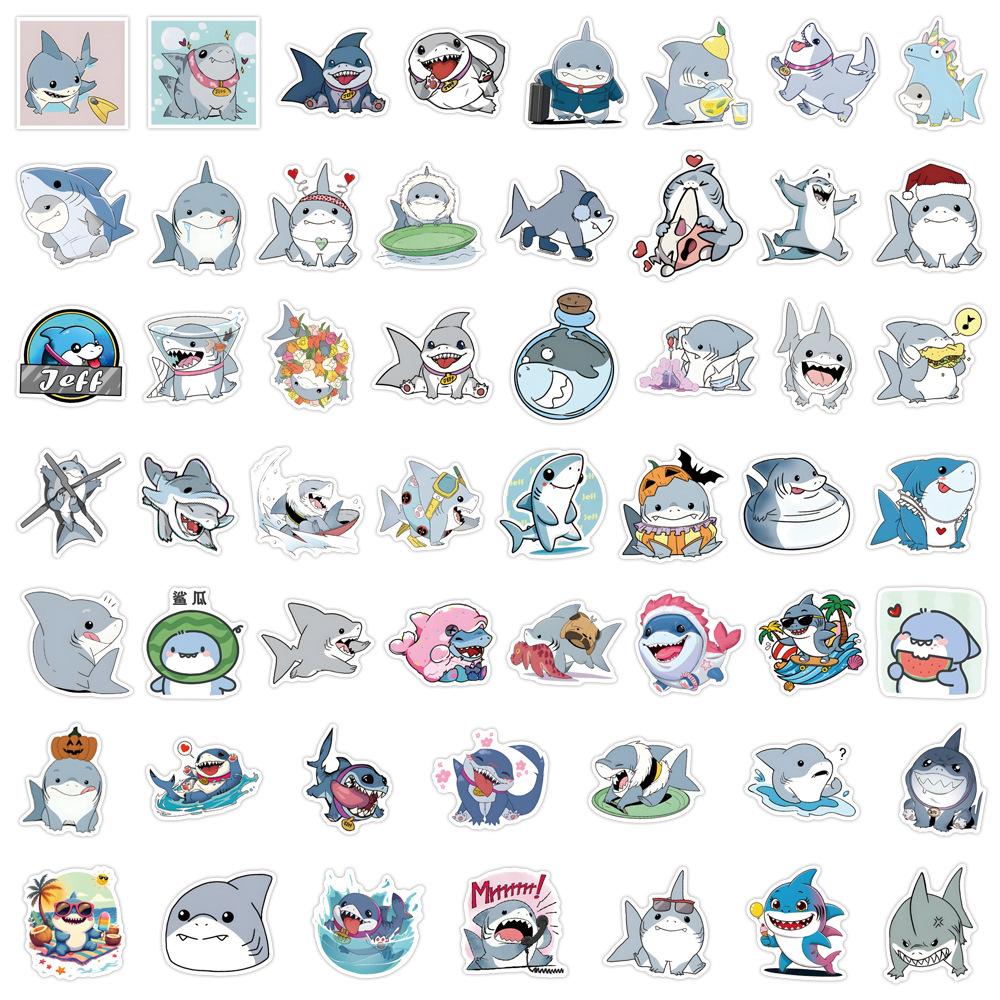54 Pictures Jeff The Shark Graffiti Stickers Decorative Skateboard Suitcase Notebook DIY Stickers