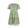 Women Chic Floral Print Loose Dress V Neck Short Sleeve Spring Autumn Fashion S-XL