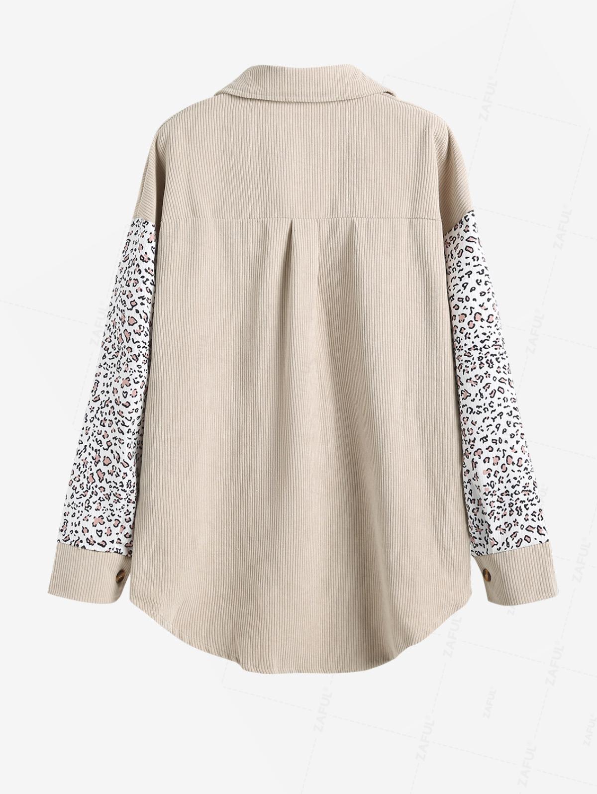 ZAFUL Женская повседневная куртка с высокой посадкой и леопардовым принтом — фото 5