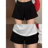Women's Plus Size Low-Waist Black Drawstring Sports Shorts - Spicy, Slimming, Hip-Hugging, Casual Hot Pants for Autumn