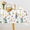 Cute Rabbit Easter Tablecloth Bunny Eggs Disposable Table Cover Easter Decorations for Home Kitchen Spring Garden Table Cloth