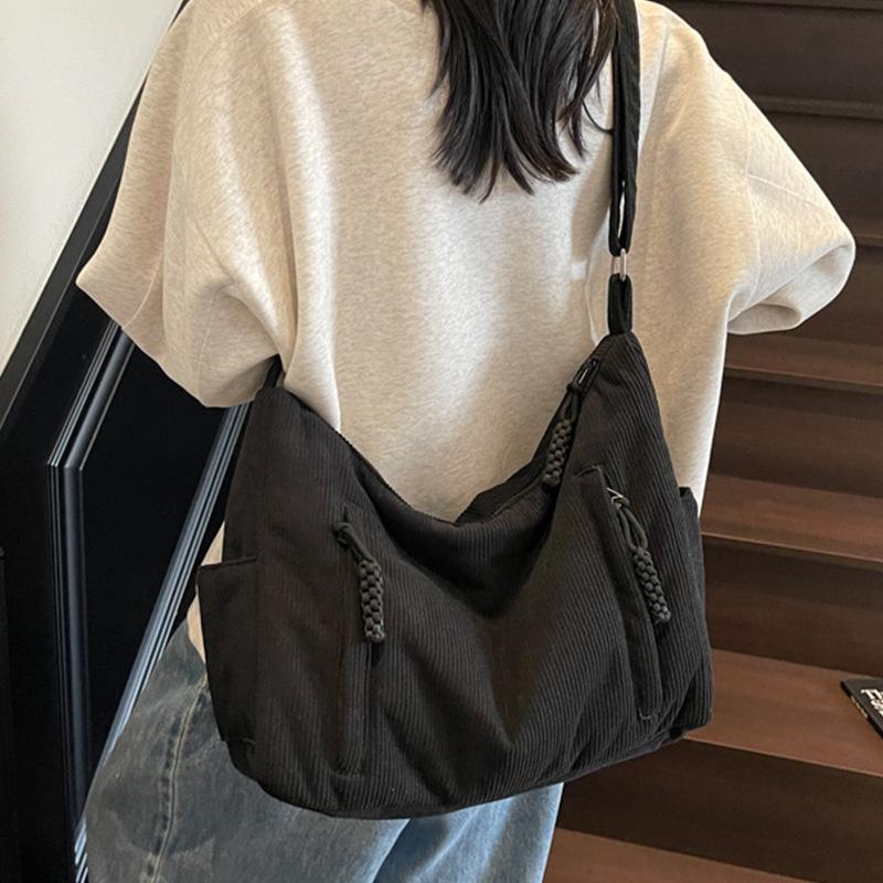 Vrijetijds Crossbody Tas met Modieuze Textuur, Eenvoudig Ontwerp en Grote Capaciteit Tote Bag, Enkele Schoudertas
