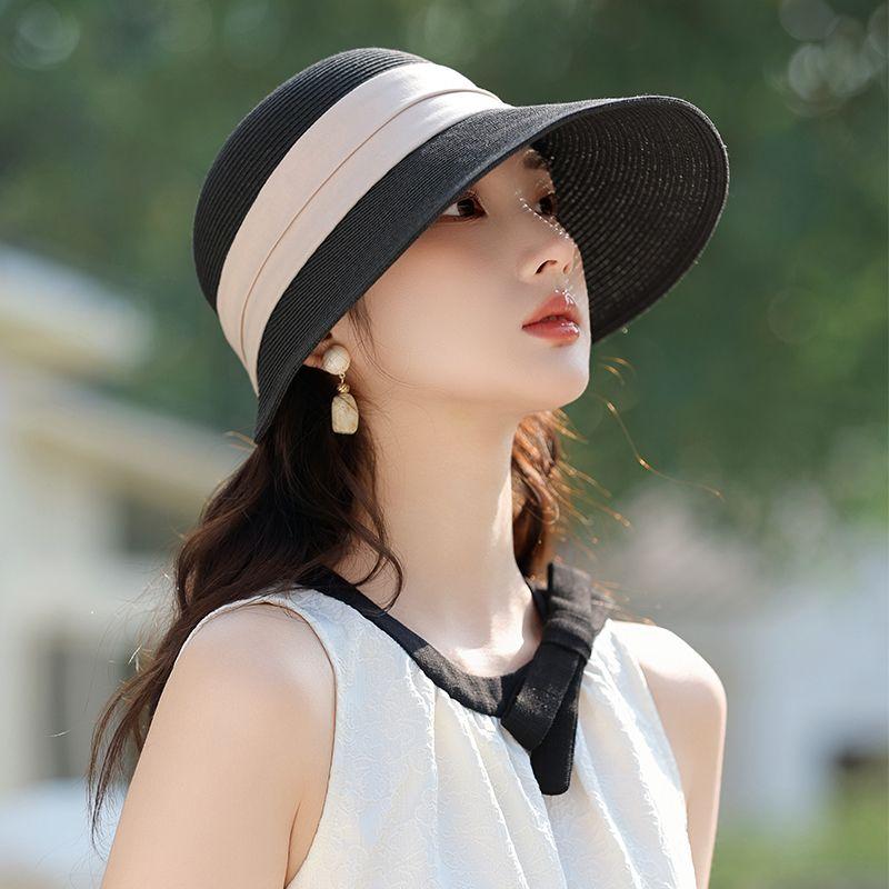 Новая соломенная шляпа женская летняя тканая полая дышащая солнцезащитная кепка солнцезащитная складная кепка one size