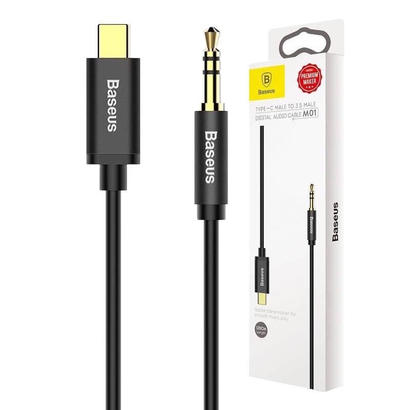 Kabel Audio Usb-C Do Mini Jack 3,5Mm Baseus Yiven 1.2M (Czarny)