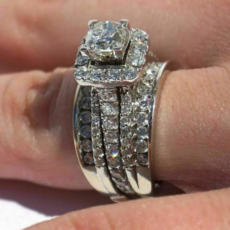 

Обручальные кольца Женские кольца Роскошные Павированные Сверкающие Кубическим цирконием Благородные Помолвочные Юбилейные Вечериночные Женские Ювелирные изделия 10