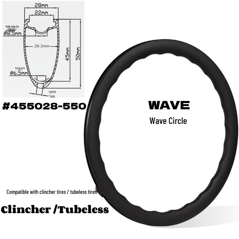 700C Ultra-Light Carbon Fiber Road Bike Wheelset with High Profile and Disc Brake Compatibility