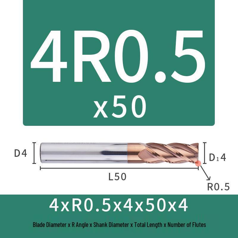 55-Degree Carbide Bull Nose End Mill with Wear-Resistant Coating for CNC Routers