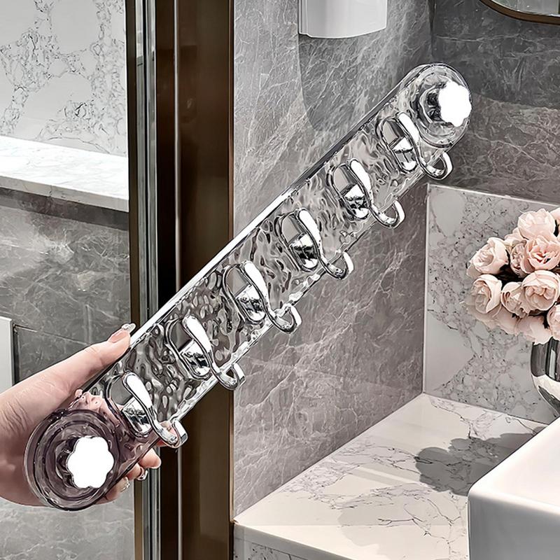 Suction Hooks Removable Suction Towel Hook 6 Hooks Powerful Shower Hooks Reusable Hooks for Bathroom Kitchen Living Room Study