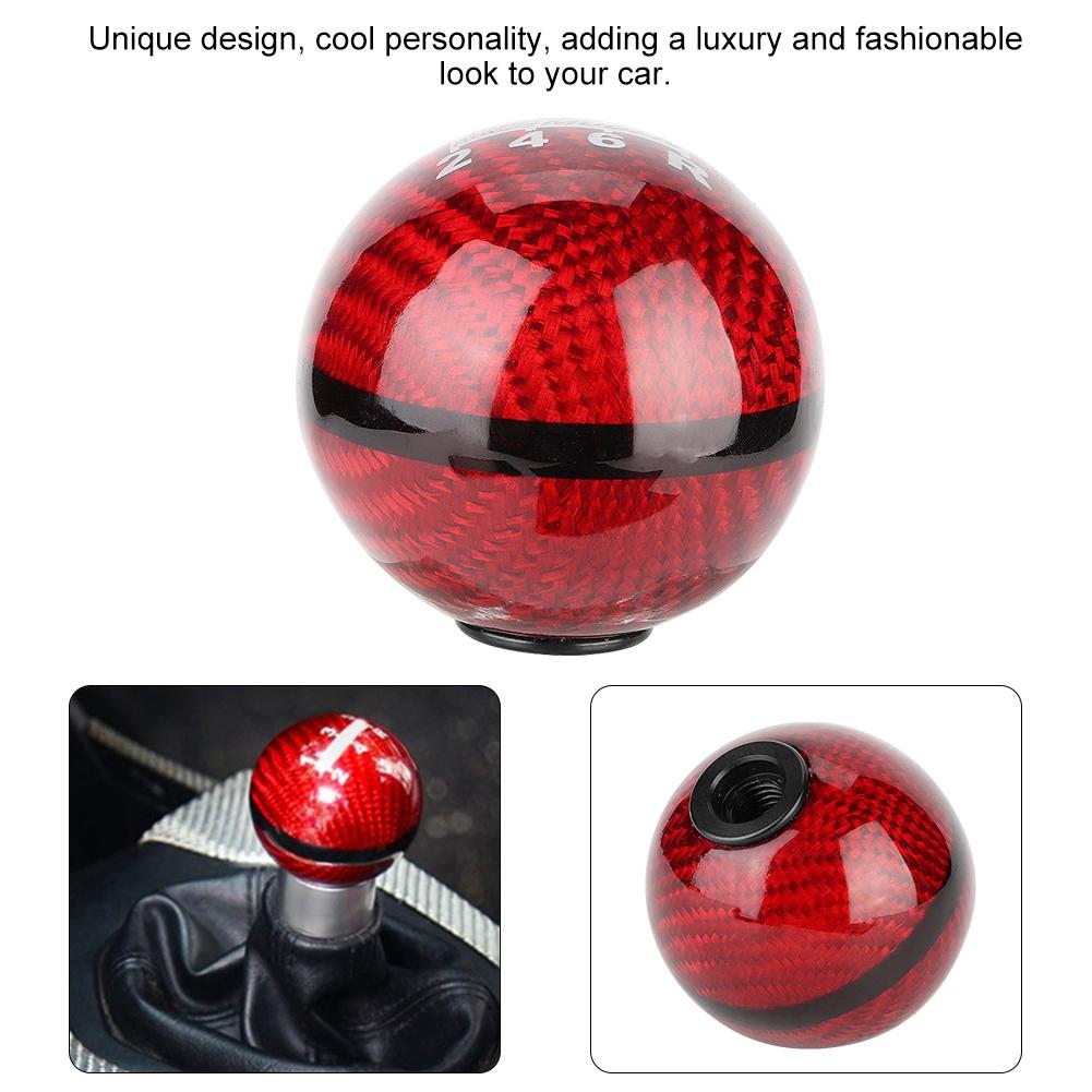 Universal Carbon Fiber 6 Speed Car Gear Shift Knob Head Shifter Lever