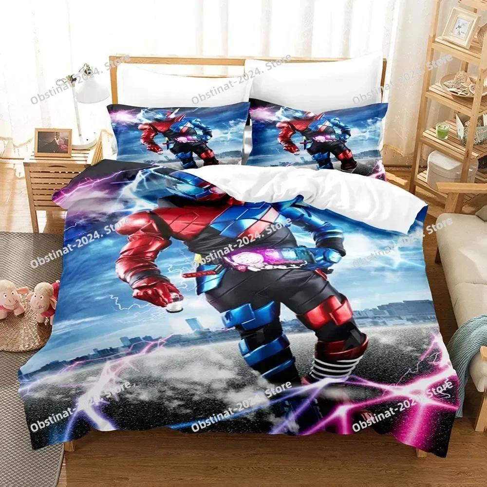 3D Kamen Rider Bedding Set Printed Bed Set With Pillowcase Bed Duvet Cover Soft Single Double Queen Super King Size Home Textile