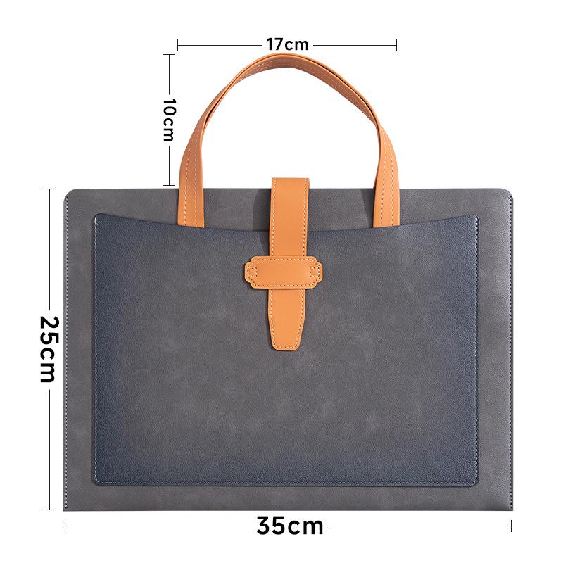 Large Capacity A4 Leather File Bag - Multifunctional Business Office Folder