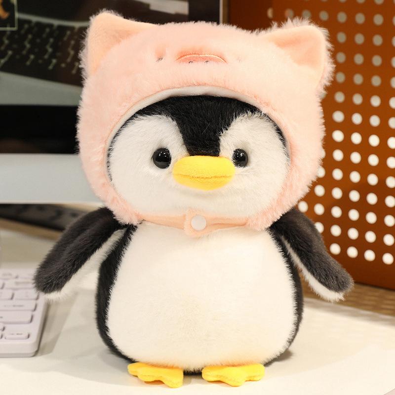 Cartoon Cute Penguin Turned Cat Shark Doll Plush Toy Kitten Doll Children Soothing Doll