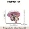 Acrylic 2D Calico Cat & Pink Umbrella Earrings - Thanksgiving Women's Dangle Jewelry, Christmas Gift.