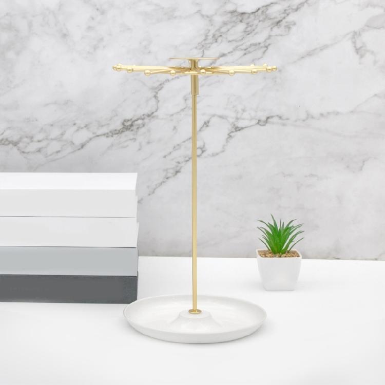 Stylish Round Based Jewelry Organizer Display Stand for Rings Necklaces Earrings Women Accessories Storage Organizer