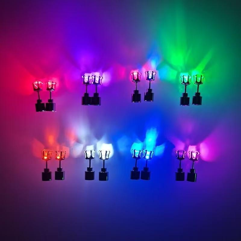 LED Bling Ohrringe Tanz Disco Valentinstagsgeschenke Modeschmuck Blinkende Ohrstecker Rosa LED Ohrringe Für Damen Licht Ohrstecker
