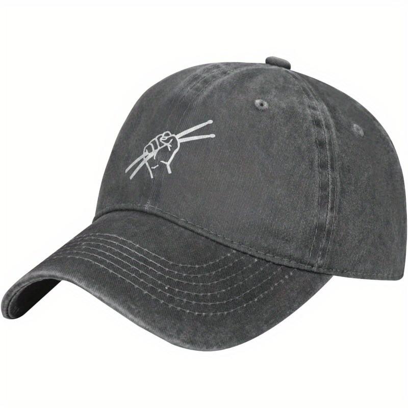 

Drummer Fist Graphic Baseball Cap Cotton Adjustable Washed Casual Hat for Men and Women Can Be Adjusted серый