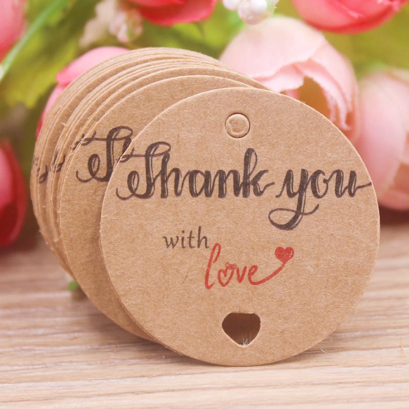 100pcs Kraft Brown /white Gift Tags with 20m Rope Thank You Paper tags for Wedding baby Shower Christmas Label Party Decoration