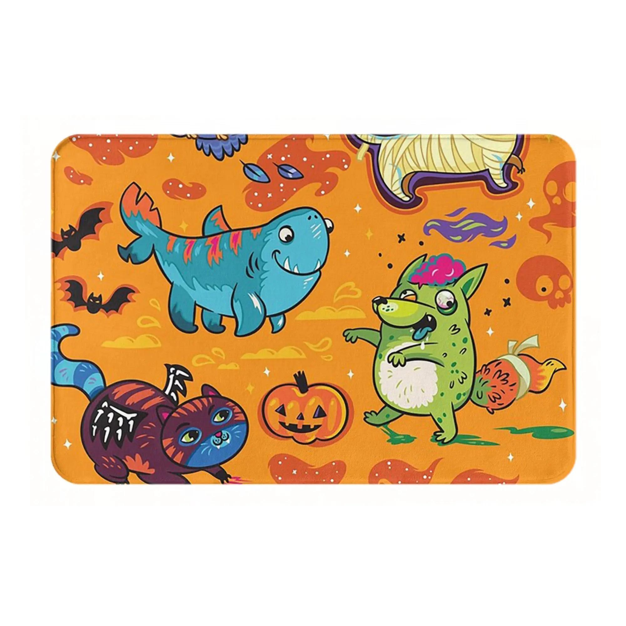 

Crazy Halloween Night Non-slip Doormat Floor Mat Antiwear Carpet Rug for Kitchen Entrance Home Balcony Footpad Mats 40x60cm