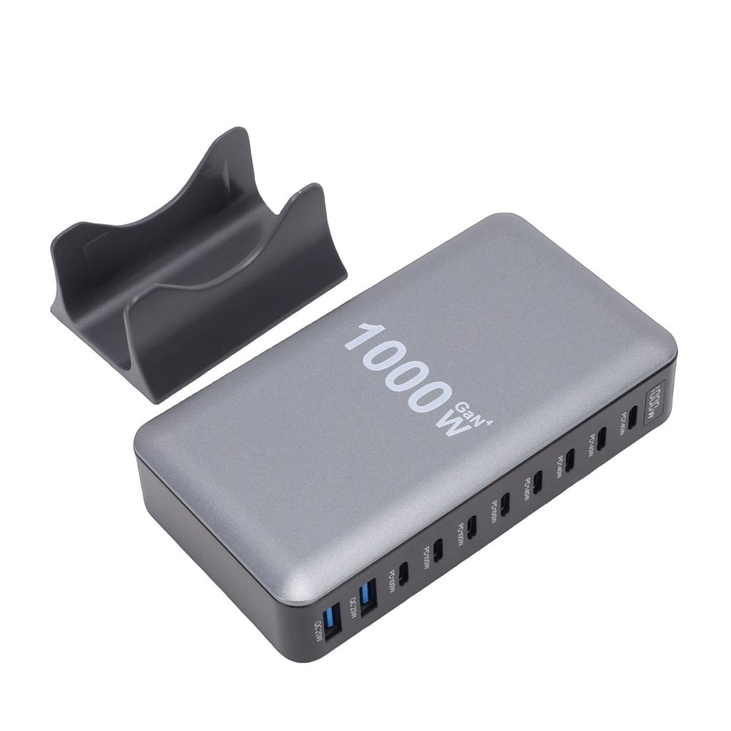 1000W USB C Charging Station GaN III Pro 10 Port 140W PD PPS Fast Charging Station Hub for Laptop Tablet Smartphone