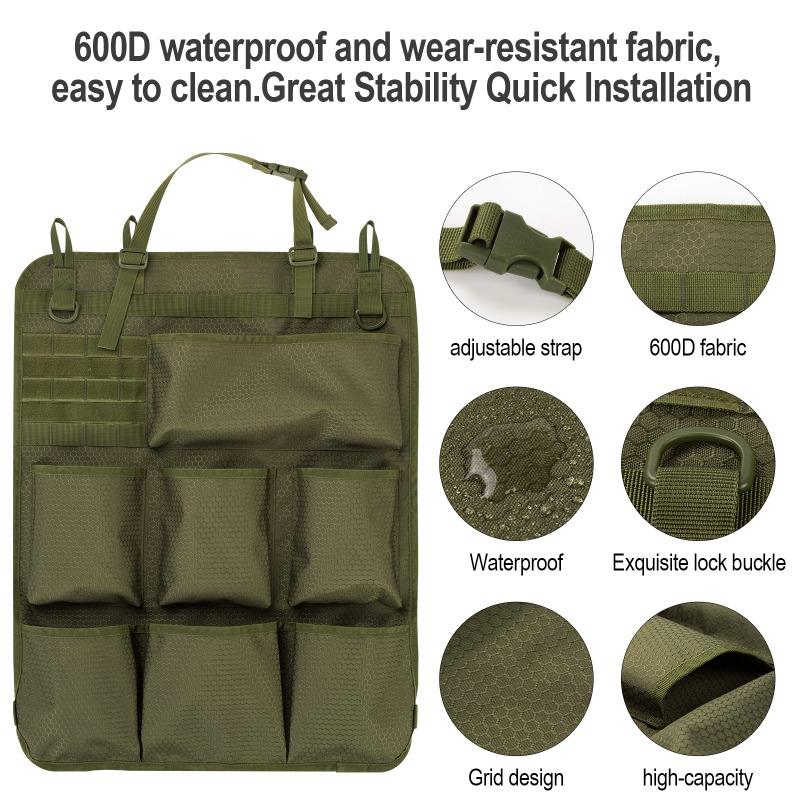 Car Seat Storage Organizer Seat Back Storage Bag Car Stowing Tidying Pocket Tactical Camo Hanging Bags Interior Accessories