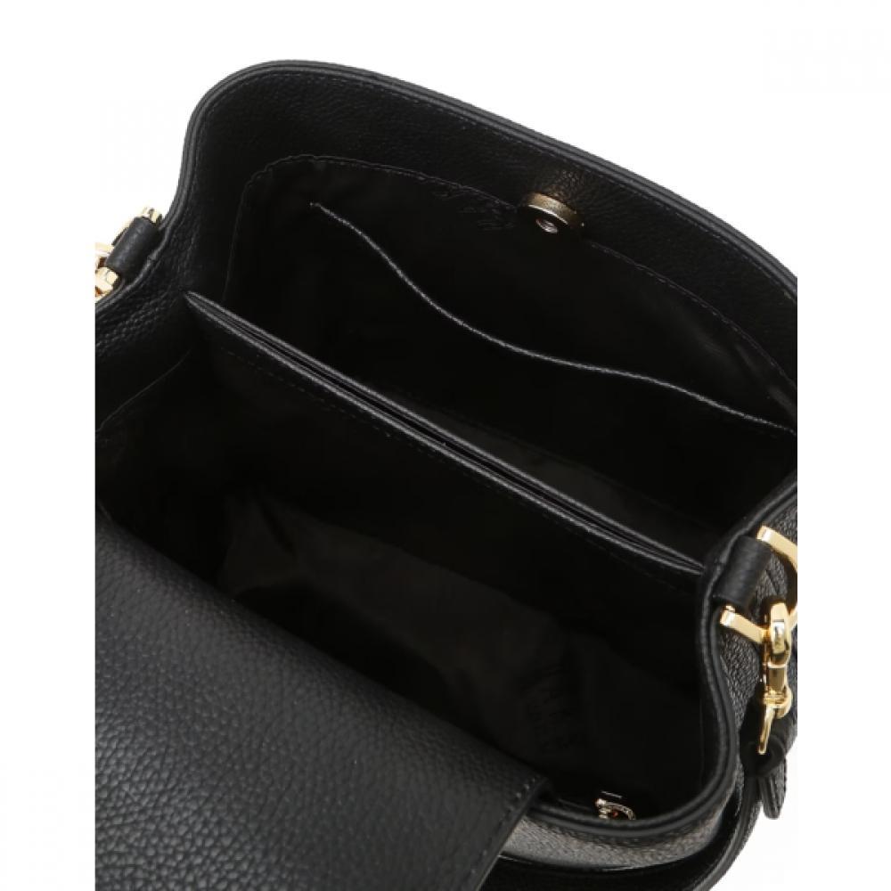 Daks Black Dd Logo Leather Shoulder Bag Dcba6e332bk