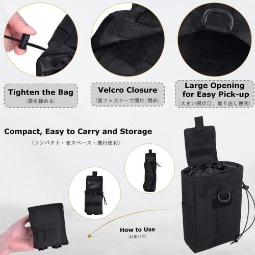 YAPJEB Dump Pouch, Airsoft Pouch, Large Foldable Molle Military Pouch, Tactical Pouch, Utility Pouch, Molle System, Compact Retrieval Pouch, Waist Pou