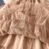 New dress spring and summer light luxury splicing mesh fairy long dress fake two pieces thin waist skirt