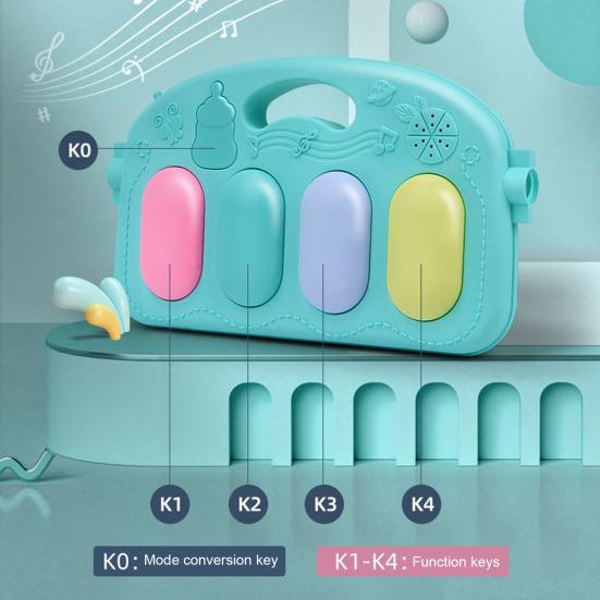 Nursery Baby Play Mat with Hanging Toys Kick And Play Piano Gym Mat with Music Lights Infants Crawling Activity Mat Early Education