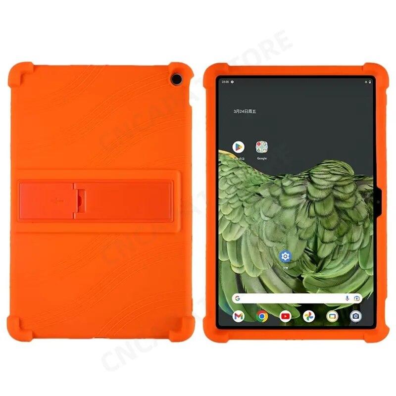 4 Verdickte Ecken Weiche Silikonhülle mit Ständer für Google Pixel Tablet Hülle 10.95" Kindersicherheit Stoßfester Schutzhülle