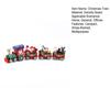 Yousheng Mini Christmas Train Wooden Train Ornament with Mini Snowmen Santa Xmas-themed Train Table Decoration Toy Train Gifts for Kids