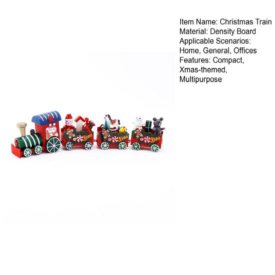 Yousheng Mini Christmas Train Wooden Train Ornament with Mini Snowmen Santa Xmas-themed Train Table Decoration Toy Train Gifts for Kids