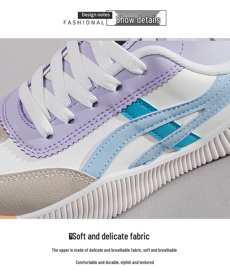 2024 Sommer Damen Koreanischer Stil Vielseitige Atmungsaktive Flache Weiße Freizeit-Sneaker