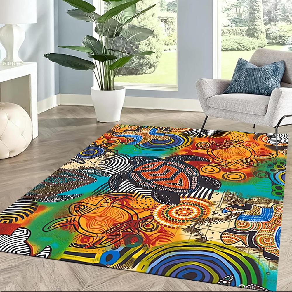 Tappetini da Pavimento con Animali dell'Arte Aborigena per Soggiorno, Camera da Letto e Decorazione della Stanza Sono Adatti per Regali.