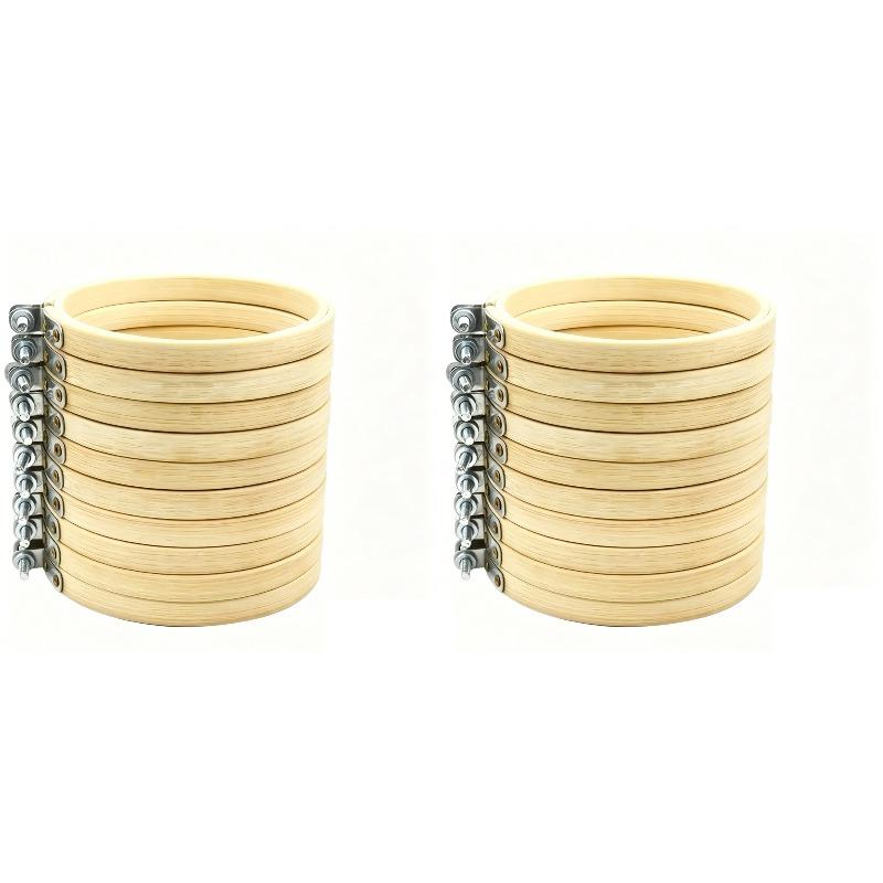 20 Embroidery Hoops Adjustable Size Range of 8cm for DIY Hand Embroidery Flower Fixing Rings Cross-stitch and Mosaic Making Tool