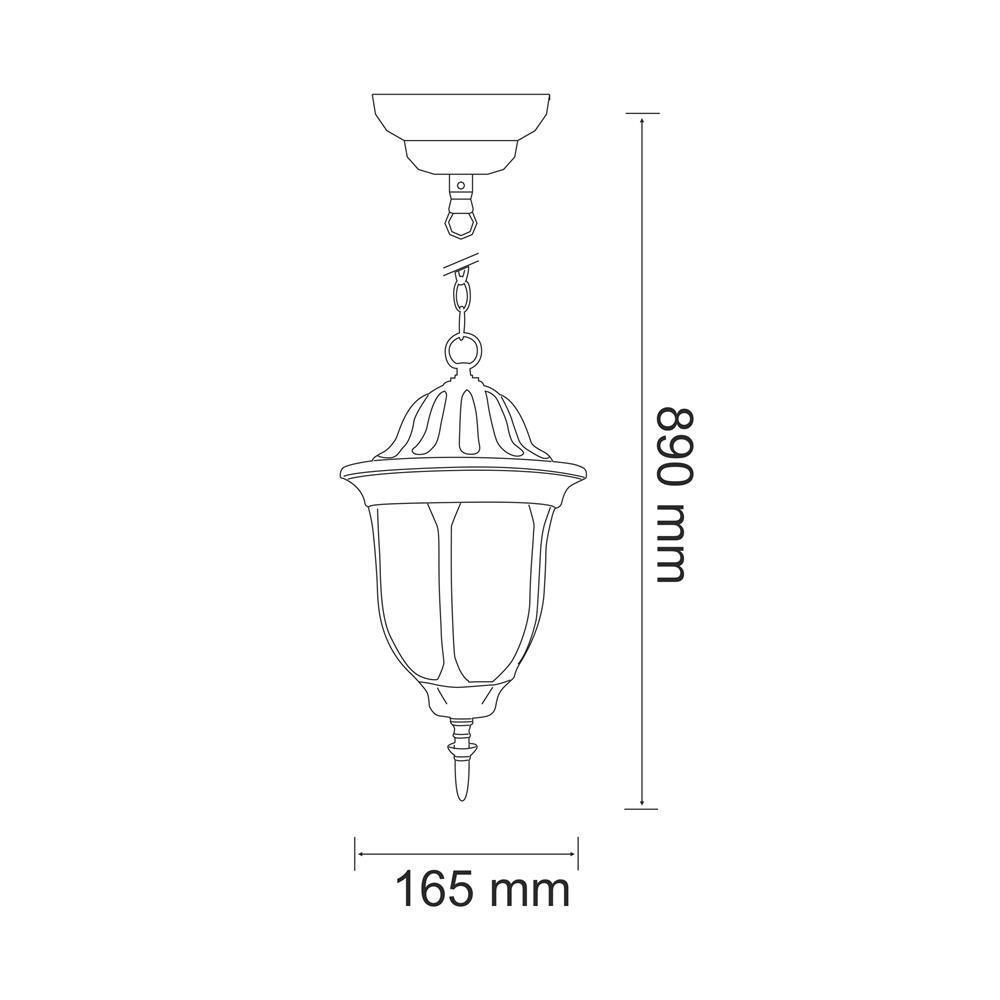 Hängende Gartenlampe Retro Florenz E27 Ip43 Patina Goldlux