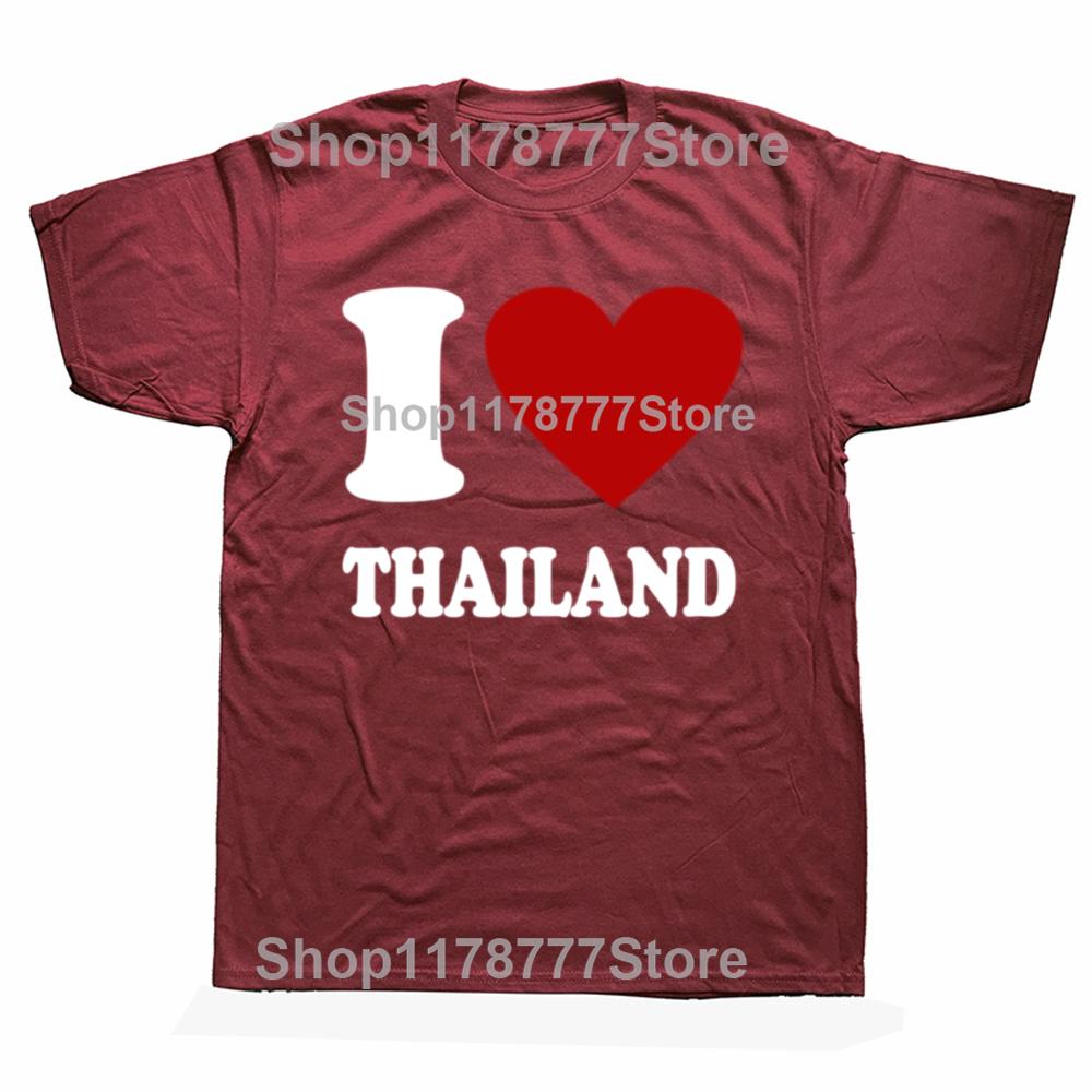 Funny I Love Thailand T Shirt Cotton Streetwear Short Sleeve Birthday Gifts Mens Clothing Fashion Casual Loose Oversized T Shirt