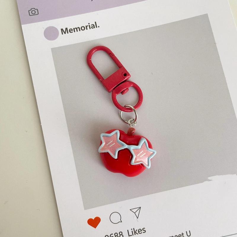 Cute Cartoon Fruit Vegetable Keychain Funny 3D Expression Pendant Bag Charm For Backpack Keys A5