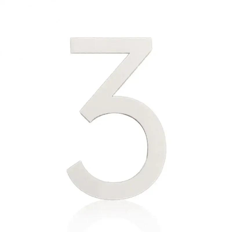 ZEXEF 3D Digits House Number Sticker Self Adhesive Door Plate Metal Sign Address Apartment Door Number Outdoor House Number