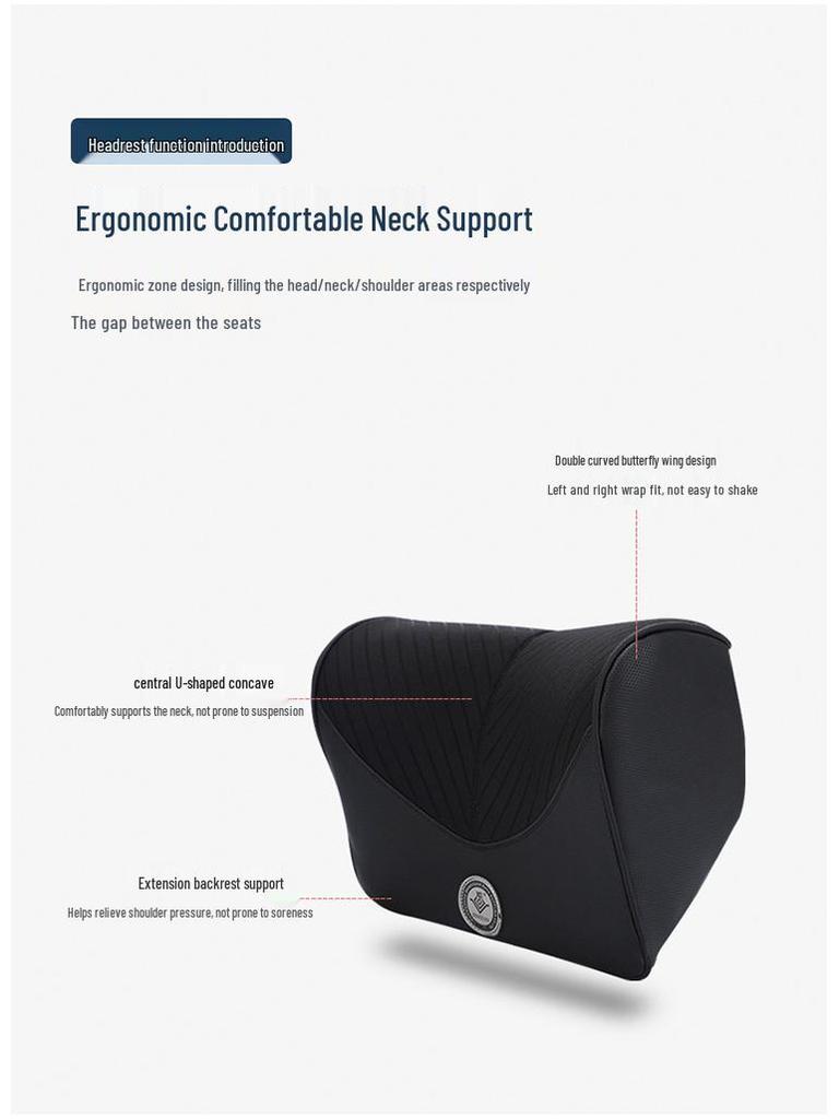 Memory Foam Car Headrest & Lumbar Support Pillow