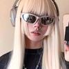 Y2K Sunglasses Men'S And Women'S Cyberpunk Glasses Technology Sense Sunglasses High Sense Cycling Silver Goggles