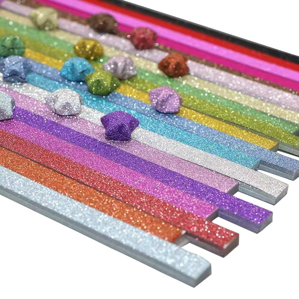 540 Sheets Colorful Star Origami Paper Cartoon Single Sided Lucky Star Origami Art Craft Best Wishes Star Paper Strip Kids Gift