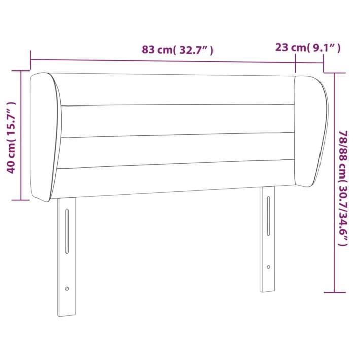 VidaXL Headboard with Ears Dark Blue 83x23x78-88 Cm Velvet3117318