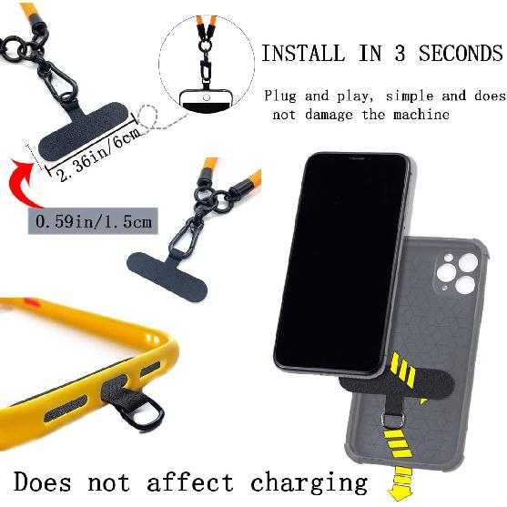 20 PCS Phone Tether Tab Universal Cell Safety Tether Connector Lanyard Replacement Part Crossbody Multifuctional Phone Lanyard Patch Pad for Most