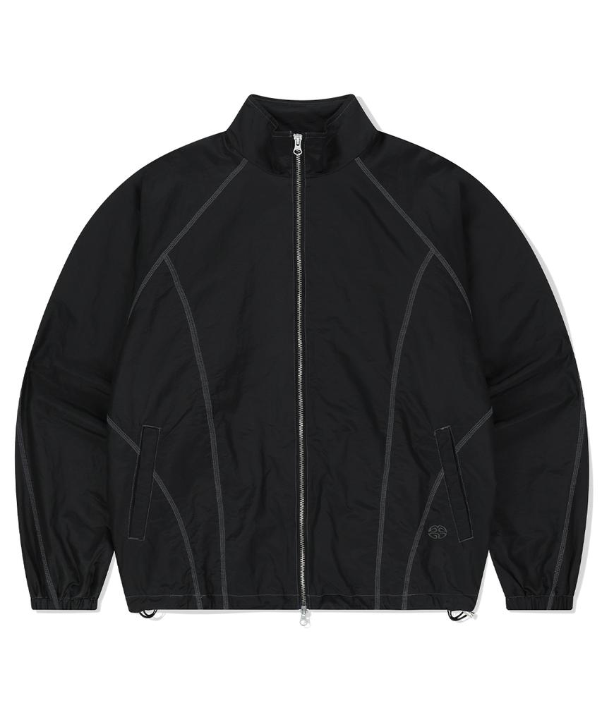Mahagrid Cover Stitch Nylon Track Jacket Black(Mg2Fsmj247A)
