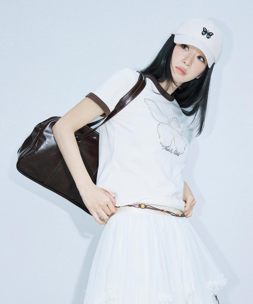 Nick&Nicole Crystal Leather Boston Bag_Red Brown