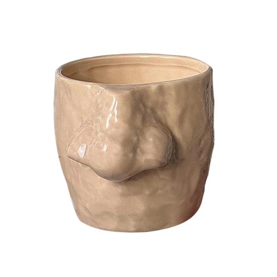 Nose Picking Mug Funny Nose Mug with Finger Handle Ceramic Storage Cup with Sculpted Hand Plate Ring Holder for Home Office Decoration Gift