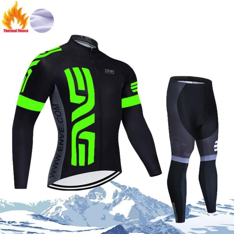 Bicycle Riding Clothes Fleece Long-sleeved Suit Men Women's Warm Velvet