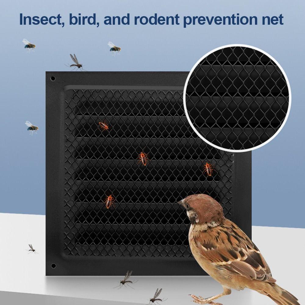 Stainless Steel Metal Vent Cover Built-in Insect Screen Square Louver Air Vents Grille White Black HVAC Vents